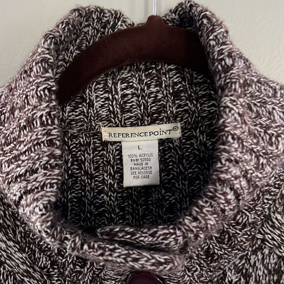 Reference Point Multi-Color Brown Button Down Cardigan Sweater Size Large - Picture 14 of 15
